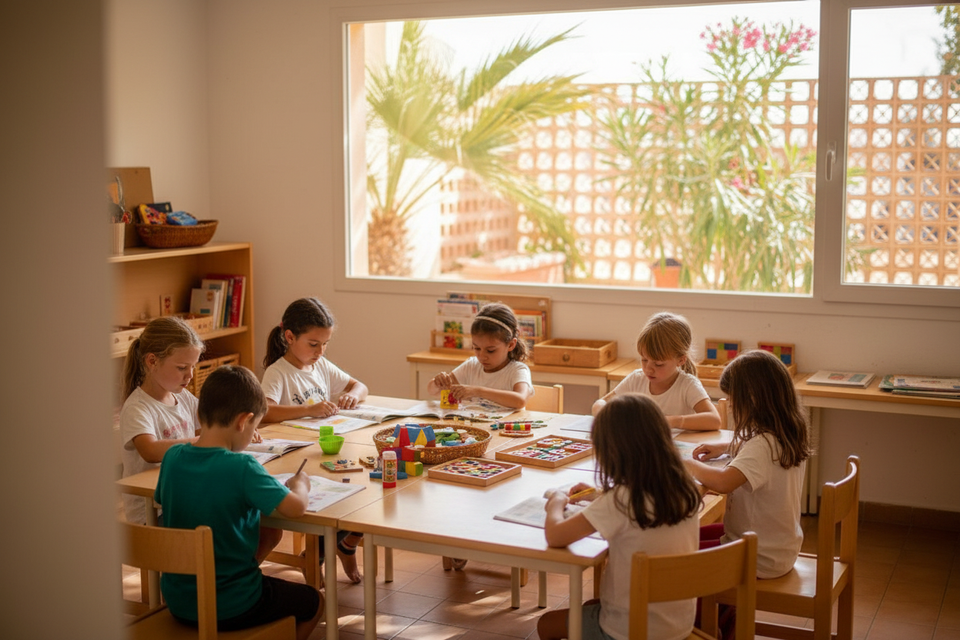 Ljust klassrum på Swedish International School